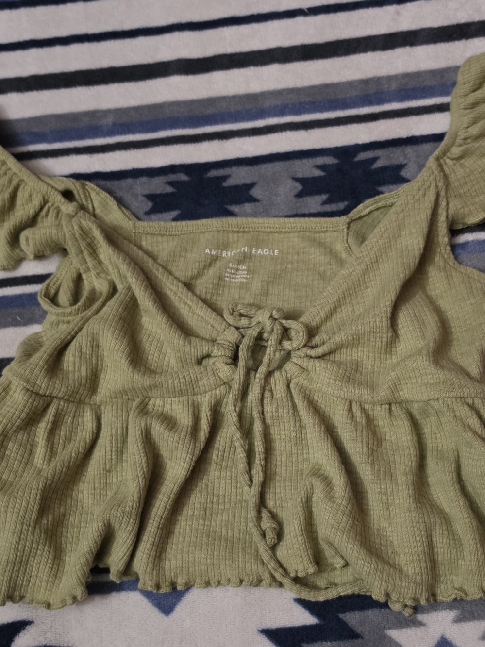 American Eagle Olive Ribbed Tank Top